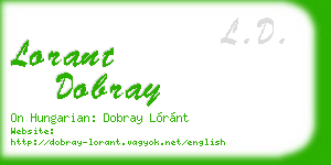 lorant dobray business card