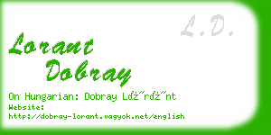 lorant dobray business card